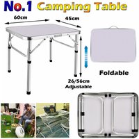 2Ft Aluminium Camping Tisch 60x45x26/56cm Höhenverstellbarer Picknicktisch Laptop von DAYPLUS