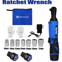 2x Batterie, 7-Sockel, Akku Schlagschrauber 3.0A Li-Ion Ratsche Rassel Mutter Gun 3/8' Antrieb von DAYPLUS