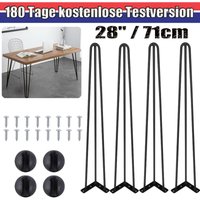 4x 28"/71cm Haarnadel Beine Metall Haarnadel Füße Für Tisch Stuhl Schrank Möbel von DAYPLUS