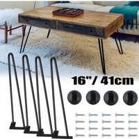 4x Hairpin Legs Hairpins Tischbeine Esstisch 16 mit Bodenschoner und Schrauben von DAYPLUS