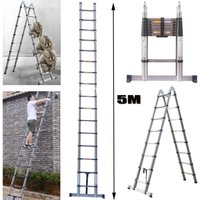 5M Teleskopleiter Ausziehleiter Klapp A-förmige Stehleiter Mehrzweck Edelstah 5M Teleskopleiter Ausziehleiter Klapp A-förmige Stehleiter Mehrzweck Edelstah von DAYPLUS