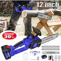 Akku-Kettensäge Elektro Kettensägen 12" Handkettensäge mit Ladegerät / Akku von DAYPLUS