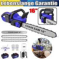 Dayplus - Akku-Kettensäge Elektro Kettensägen 16" Handkettensäge mit Ladegerät/2tlg Akku von DAYPLUS