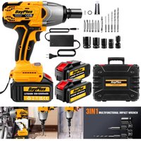 Dayplus - Akku Schlagschrauber Drehschlagschrauber Ratschen 1/2 Kfz Reifenwechsel 2x Akkus von DAYPLUS