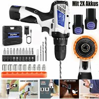 Dayplus - Akkuschrauber Set Akku Bohrschrauber Bohrmaschine LED-Licht + 2X Akkus Ladegerät von DAYPLUS