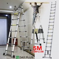 Dayplus - Alu 5m Teleskopleiter Stehleiter Anlegeleiter Mehrzweckleiter Ladder Leiter von DAYPLUS