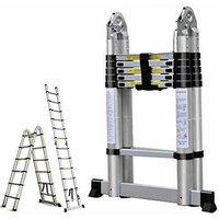 Aluminium Teleskopleiter (2.5+2.5M)5M Mehrzweck Ausziehbare Trittleiter A-Rahmenleiter Schwere 150kg Tragfähigkeit von DAYPLUS