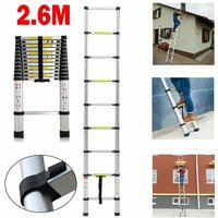 Dayplus - 2.6m/ 8.5FT Teleskopleiter ausziehbarer Aluminium-Loft für zu Hause Dachgeschoss,9 Stufenleiter Dayplus - 2.6m/ 8.5FT Teleskopleiter ausziehbarer Aluminium-Loft für zu Hause Dachgeschoss,9 Stufenleiter von DAYPLUS