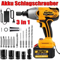 Dayplus - 3 in 1 Akku-Schlagbohrschrauber 3000W Akkuschrauber Set in Koffer Mit 1X Akkus von DAYPLUS