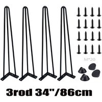 Dayplus - 34' Hairpin Leg Haarnadelbeine diy inkl. Anti-Rutsch-Bodenschoner + Schrauben von DAYPLUS