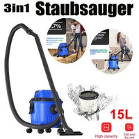 3in1 Staubsauger Nass & Trocken Beutellos 15L Zylinder Leistungsstarke Kompakte von DAYPLUS
