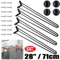 Dayplus - 4x Hairpin 28' Tischbeine Tischkufen Haarnadelbeine Tischgestell + Bodenschutz von DAYPLUS