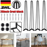 Dayplus - 4x Hairpin Legs Hairpins Tischbeine Esstisch 28' mit Bodenschoner und Schrauben von DAYPLUS