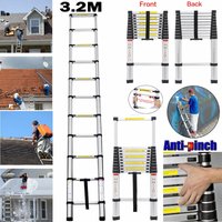 Dayplus - Alu-Teleskopleiter max. 3.2m lang Anlege Klapp-Mehrzweck-Leiter 150kg Tragfähig EN131 Standards Dayplus - Alu-Teleskopleiter max. 3.2m lang Anlege Klapp-Mehrzweck-Leiter 150kg Tragfähig EN131 Standards von DAYPLUS