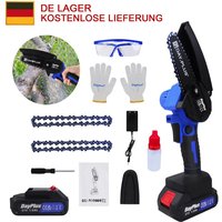 Dayplus - Bürstenlos Kettensäge Mini Kettensäge mit Akku Elektro Kettensäge 4 Zoll Handkettensäge Schnurloses mit 2 Batterien & 2 Ketten, Tragbarer von DAYPLUS