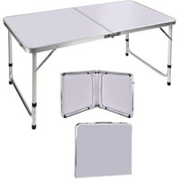 Dayplus - Klapptisch Picknicktisch 120 cm, Aluminiumrahmen und verstellbare Höhe von DAYPLUS