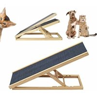 Dayplus - Massive hölzerne Haustier Rampe Auto Hundeleiter mit 4-Höhe verstellbar mit rutschfestem Teppich Sicherheit Haustiere Leiter -100CM Dayplus - Massive hölzerne Haustier Rampe Auto Hundeleiter mit 4-Höhe verstellbar mit rutschfestem Teppich Sicherheit Haustiere Leiter -100CM von DAYPLUS