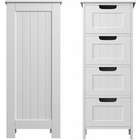 Dayplus - Mehrzweckschrank Badezimmerschrank Kommode Badschrank schmaler mit 4 Schubladen von DAYPLUS