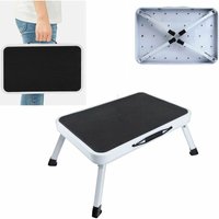 Dayplus - Mini Trittleiter - Tritthocker aus Stahl - Trittstufe Klappbar - Klapptritt mit rutschfeste Gummimatte - einstufige Leiter - Klapphocker von DAYPLUS