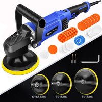 Exzenter Poliermaschine 5000W Auto Polierer Poliergerät 7Zoll Polierpad Set 240V von DAYPLUS
