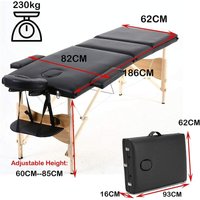 Neu Massagetisch Höhenverstellbar Massageliege Massagebank Mobile Kosmetikliege Klappbar Leicht Tragbar 3 Zone Holzfüßen mit einer Tragetasche (bis Neu Massagetisch Höhenverstellbar Massageliege Massagebank Mobile Kosmetikliege Klappbar Leicht Tragbar 3 Zone Holzfüßen mit einer Tragetasche (bis von DAYPLUS