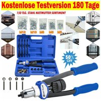 Profi Nietmutternzange Nietzange inkl 150 Nietmuttern M5 M6 M8 M10 M12 Nieten von DAYPLUS
