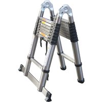 Dayplus - Profi Teleskopleiter Treppenleiter Anlegeleiter Mehrzweckleiter 5M (2.5M+2.5M) von DAYPLUS