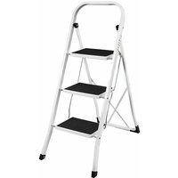 Stahl Trittleiter Klappbare Trittleiter 3 Stufen Leiter mit breitem Pedal Rutschfeste Füße Sicherheit Robuster Tritthocker von DAYPLUS