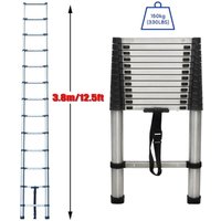 Dayplus - Teleskopleiter 3.8M ,13 Stufen ,Anti-Rutsch,Soft-Close-System Ausziehleiter von DAYPLUS