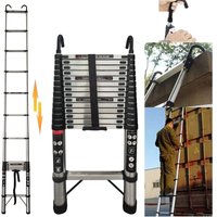 Teleskopleiter 4.4M Mehrzweck-faltende Leiter mit Haken, ausziehbare Loftleiter Tragbare zusammenklappbare Leiter, Anti-Rutsch Teleskopleiter, Teleskopleiter 4.4M Mehrzweck-faltende Leiter mit Haken, ausziehbare Loftleiter Tragbare zusammenklappbare Leiter, Anti-Rutsch Teleskopleiter, von DAYPLUS