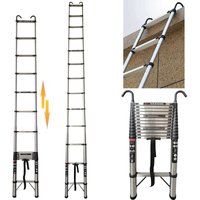 Dayplus - Teleskopleiter 5M/16.5FT ,13 Stufen ,Anti-Rutsch,Soft-Close-System Ausziehleiter von DAYPLUS