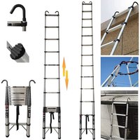 Teleskopleiter 5M/16.5FT Anti-Rutsch Ausziehleiter Mit 2 abnehmbaren Haken EN131 Teleskopleiter 5M/16.5FT Anti-Rutsch Ausziehleiter Mit 2 abnehmbaren Haken EN131 von DAYPLUS