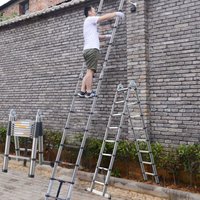 Teleskopleiter Anlegeleiter Leiter Klappleiter Stehleiter Tragbar 5m A-förmige von DAYPLUS