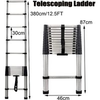 Teleskopleiter Stehleiter Anlegeleiter Ausziehleiter 3.8m Ladder 150kg Stabil von DAYPLUS