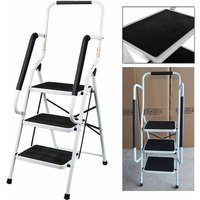 Trittleiter 3 Stufen klappbar, 3 Stufen Trittstufe Klappleiter mit Handlauf Trittleiter, Trittleiter Stabil Stahl Tritt Stufe Leiter, Stufenleiter Trittleiter 3 Stufen klappbar, 3 Stufen Trittstufe Klappleiter mit Handlauf Trittleiter, Trittleiter Stabil Stahl Tritt Stufe Leiter, Stufenleiter von DAYPLUS