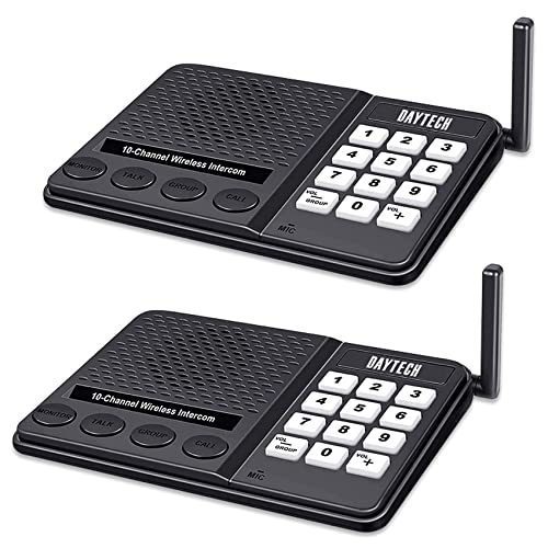 DAYTEE Wireless Office Intercom System No Phone Bill No No Network 10 Channel 1 Miles Long Range No Battery Needed Used for Office Hotel Villa Home Intercom 2 Packs von DAYTEE