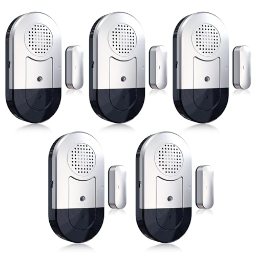 Daytech Fensteralarm Türalarm Alarmanlage Wohnmobil Tür Fenster Alarm Sensor Gartenhaus 120 db Signalton Einbruchschutz türalarmsensor für Home (Silber*5) von DAYTEE
