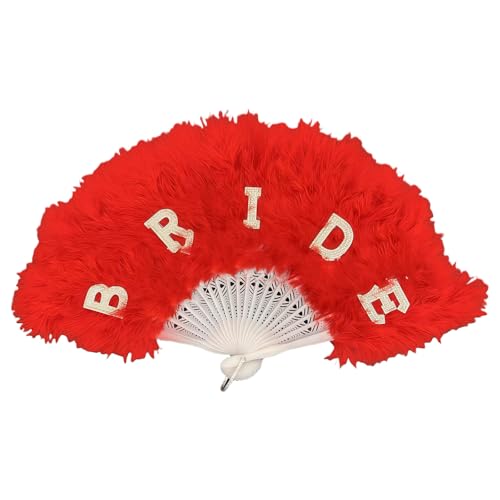 DAYnagh 1 Stück Faltbarer Handfächer für Damen, Braut To Be Geschenk Feder Hochzeitsgäste, Faltbare Feder Handheld Burlesque, Bühnenspiele DAYnagh 1 Stück Faltbarer Handfächer für Damen, Braut To Be Geschenk Feder Hochzeitsgäste, Faltbare Feder Handheld Burlesque, Bühnenspiele von DAYnagh