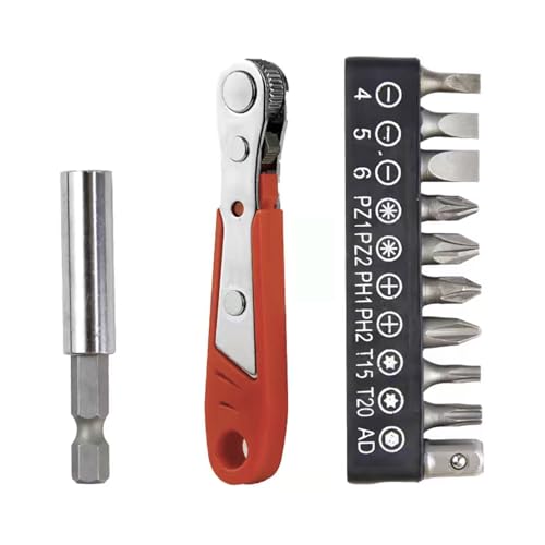 DAYnagh 36-Zahn-Ratschen-Schraubendreher-Set, Schraubenschlüssel, schmaler Raum, Reparatur, Stahl, Multi-Bit-Werkzeug-Kits mit Steckschlüsseln, Handwerkzeug, Elektronikgeräte-Wartung von DAYnagh