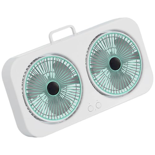 DAYnagh Drehbarer Doppelkopf-USB-Ventilator, montierbar oder freistehend, leiser Motor, tragbarer Ventilator, ABS-Textur, für Reisen, Zuhause, Wandmontage, zirkulierend DAYnagh Drehbarer Doppelkopf-USB-Ventilator, montierbar oder freistehend, leiser Motor, tragbarer Ventilator, ABS-Textur, für Reisen, Zuhause, Wandmontage, zirkulierend von DAYnagh