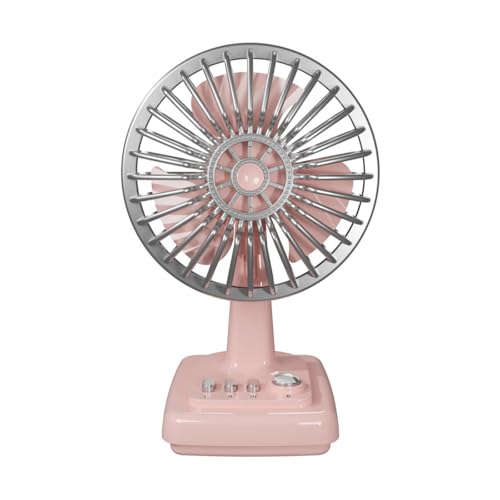 DAYnagh Retro-Schreibtischventilator mit reibungslosem Prozess, 3 Geschwindigkeitsmodi, USB-Aufladung, Miniatur-Legierung, Desktop-Kühlventilator, Miniatur-Retro-Büro von DAYnagh
