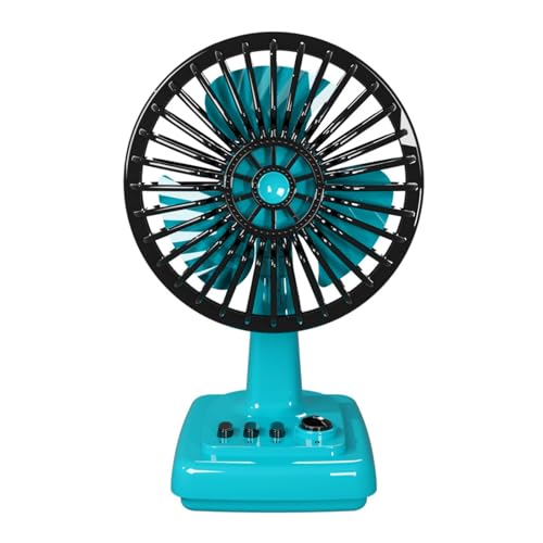 DAYnagh Retro-Schreibtischventilator mit reibungslosem Prozess, 3 Geschwindigkeitsmodi, USB-Aufladung, Miniatur-Legierung, Desktop-Kühlventilator, Miniatur-Retro-Büro von DAYnagh