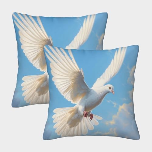 DAZBDEOCK Fliegende Taube（1） Kissenbezüge 2er-Set Innen Deko Kissenbezug Für Schlafzimmer Sofa Kissenhülle Versteckter Reißverschluss Innen Deko Für Sofa, Couch, Stuhl 40x40cm von DAZBDEOCK