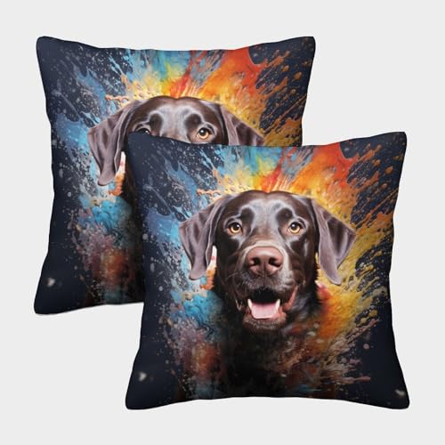 DAZBDEOCK Labradorhund Kissenbezüge 2er Set Zierkissenbezüge Zierkissen für Couch Bett Sofa Stuhl Schlafzimmer Wohnzimmer 40x40cm DAZBDEOCK Labradorhund Kissenbezüge 2er Set Zierkissenbezüge Zierkissen für Couch Bett Sofa Stuhl Schlafzimmer Wohnzimmer 40x40cm von DAZBDEOCK
