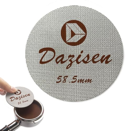 DAZISEN 58.5mm Puck Screen Edelstahl - Kaffeefilterplatte 1.7mm Dicke 150μm Espresso Puck Sieb Wiederverwendbar Puckfilter Espresso Sieb für Kaffee Siebträger von DAZISEN