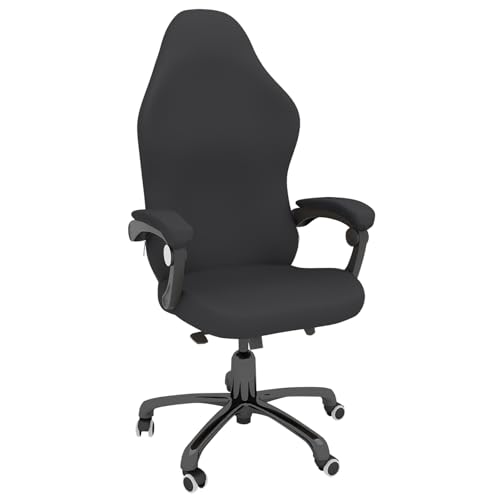 4-teilige Gaming-Stuhl-Bezüge, Stretch-Stuhlbezug mit Armlehne, Kratzfester, Dehnbarer und Wasserdichter Büro-Sitzbezug, Universell Passend für Computer-Gamer-Stühle(Dark Gray,L) von DAZSIAZ
