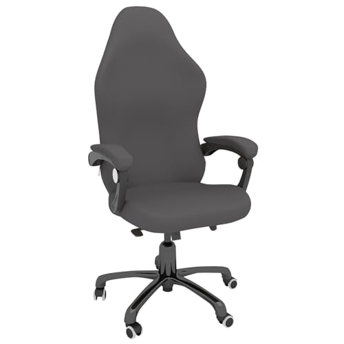 4-teilige Gaming-Stuhl-Bezüge, Stretch-Stuhlbezug mit Armlehne, Kratzfester, Dehnbarer und Wasserdichter Büro-Sitzbezug, Universell Passend für Computer-Gamer-Stühle(Light Gray,L) von DAZSIAZ