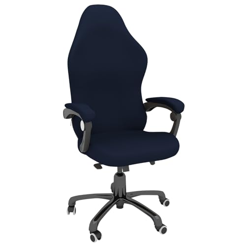4-teilige Gaming-Stuhl-Bezüge, Stretch-Stuhlbezug mit Armlehne, Kratzfester, Dehnbarer und Wasserdichter Büro-Sitzbezug, Universell Passend für Computer-Gamer-Stühle(Navy Blue,L) von DAZSIAZ