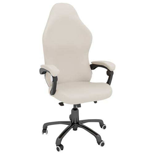 4-teilige Gaming-Stuhl-Bezüge, Stretch-Stuhlbezug mit Armlehne, Kratzfester, Dehnbarer und Wasserdichter Büro-Sitzbezug, Universell Passend für Computer-Gamer-Stühle(White,L) von DAZSIAZ
