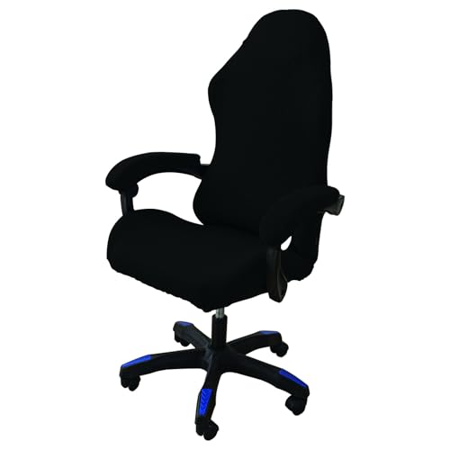 DAZSIAZ Dehnbarer Gaming-Stuhlbezug, Bürostuhlbezug mit Armlehne, Kratzfester Bürostuhlbezug, Rutschfester, Elastischer Drehsesselbezug(Black,L) von DAZSIAZ